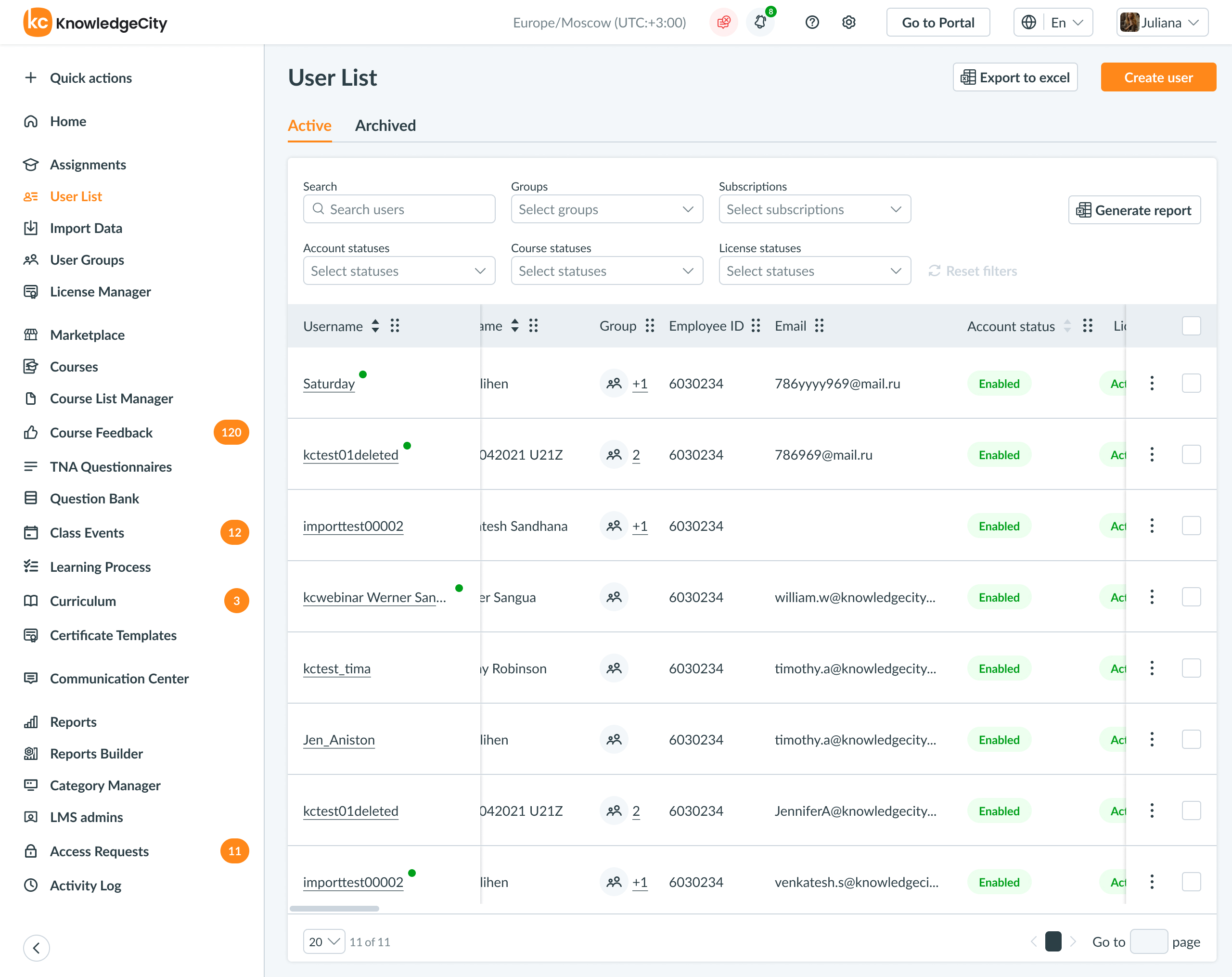 KnowledgeCity LMS Admin Screenshot 3