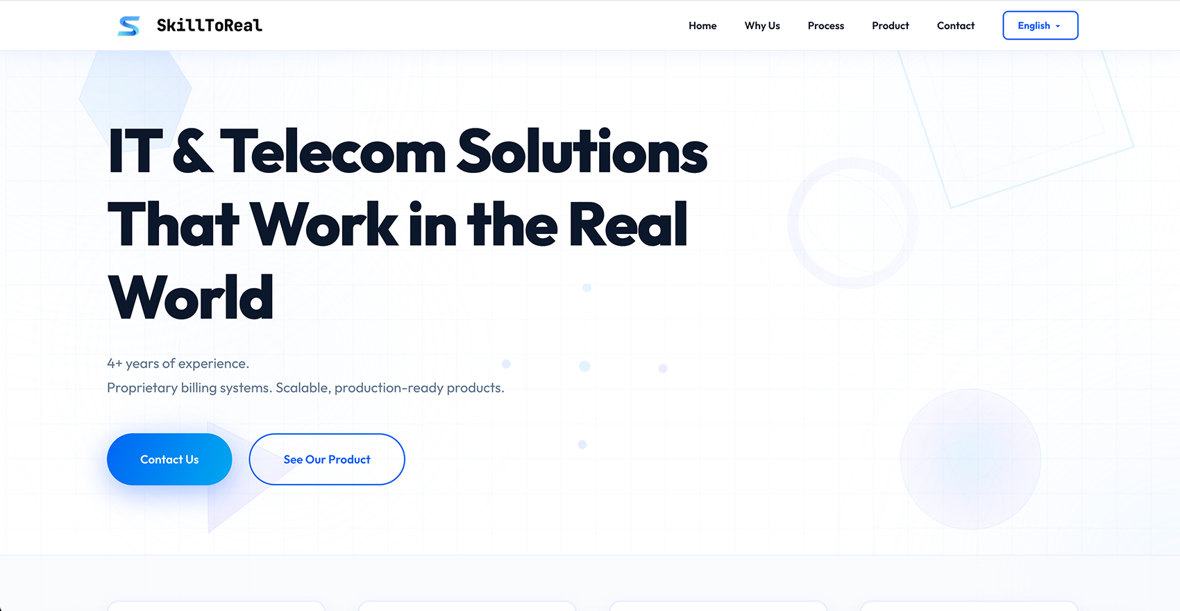IT and Telecom Corporate Website homepage